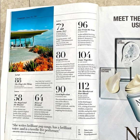 VANITY FAIR MAGAZINE DUA LIPA JEFFREY EPSTEIN - RFK JR 7/2021 - Picture 3 of 16